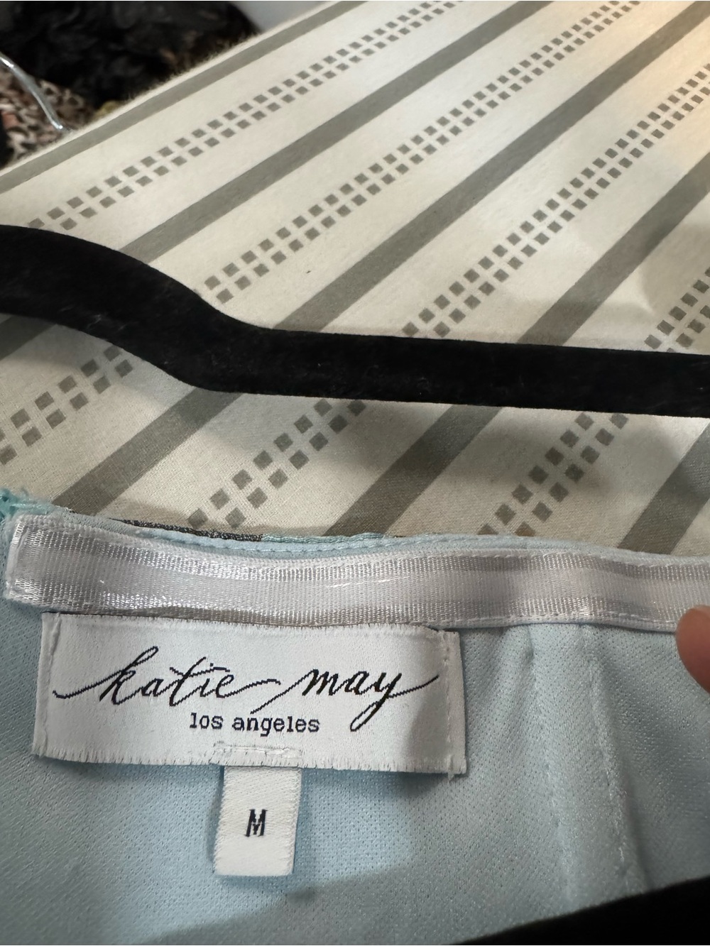 Katie May One-Shoulder Light Blue Floral Jacquard Gown - Picture 15 of 15
